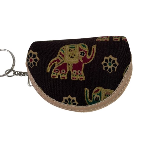 Elephant Print Coin Purse With Keychain - Picture 5 of 8